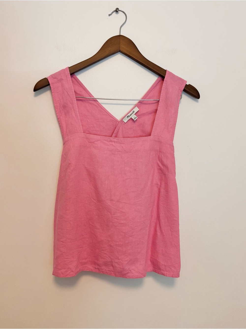 Madewell Irene Linen Blend Top In Retro Pink